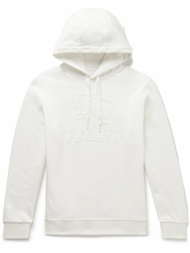 Photo: Burberry - Terry-Trimmed Cotton-Jersey Hoodie - White