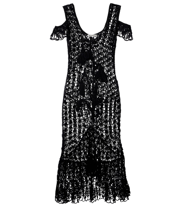 Photo: JW Anderson Ruffled crochet cotton midi dress