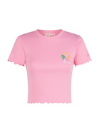 MC2 Saint Barth Woman Ribbed T-shirt With Après Beach Embroidery
