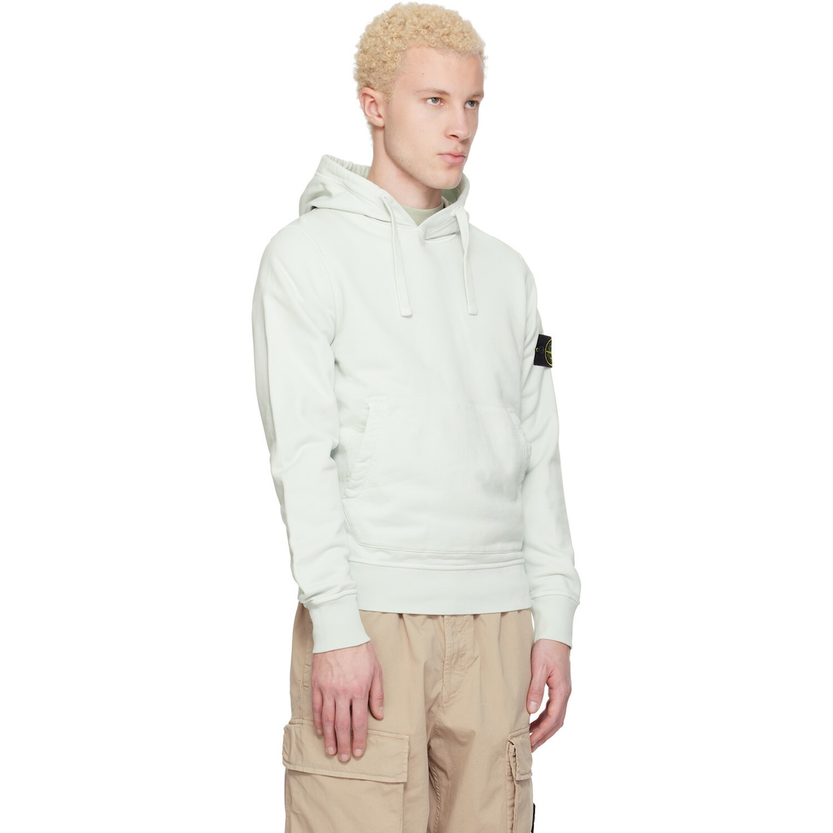 Stone Island Blue 6100062 Organic Cotton Fleece Hoodie