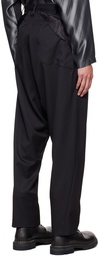 Sulvam Black Slim Sarrouel Trousers