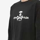 Men's AAPE Long Sleeve AAPE Universe T-Shirt in Black