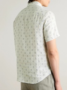 Club Monaco - Button-Down Collar Printed Linen Shirt - White