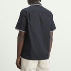 Portuguese Flannel Men's Cross Stitch Vacation Shirt in Black
