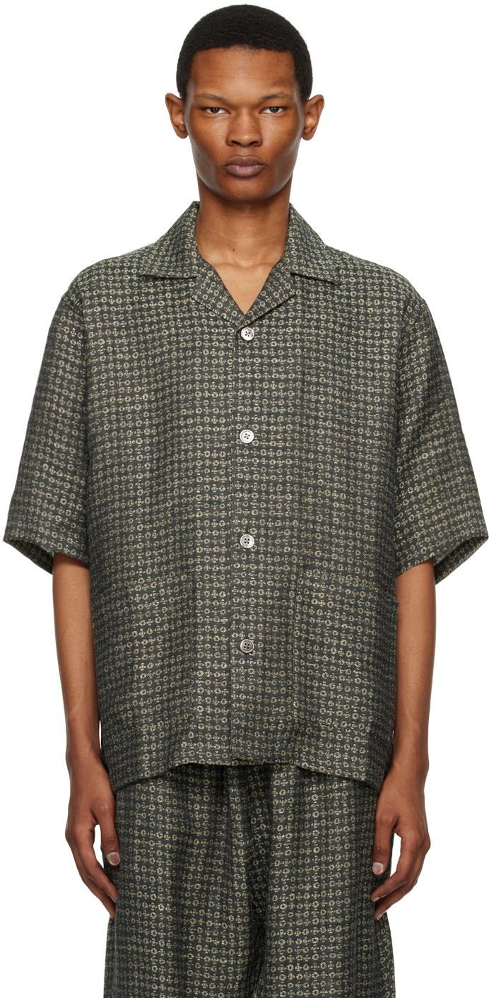 South2 West8 Gray Open Collar Shirt South2 West8