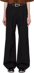 032c Black Portrait Wide Leg Suit Trousers