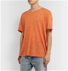 Alanui - Mélange Wool, Silk and Linen-Blend T-Shirt - Orange