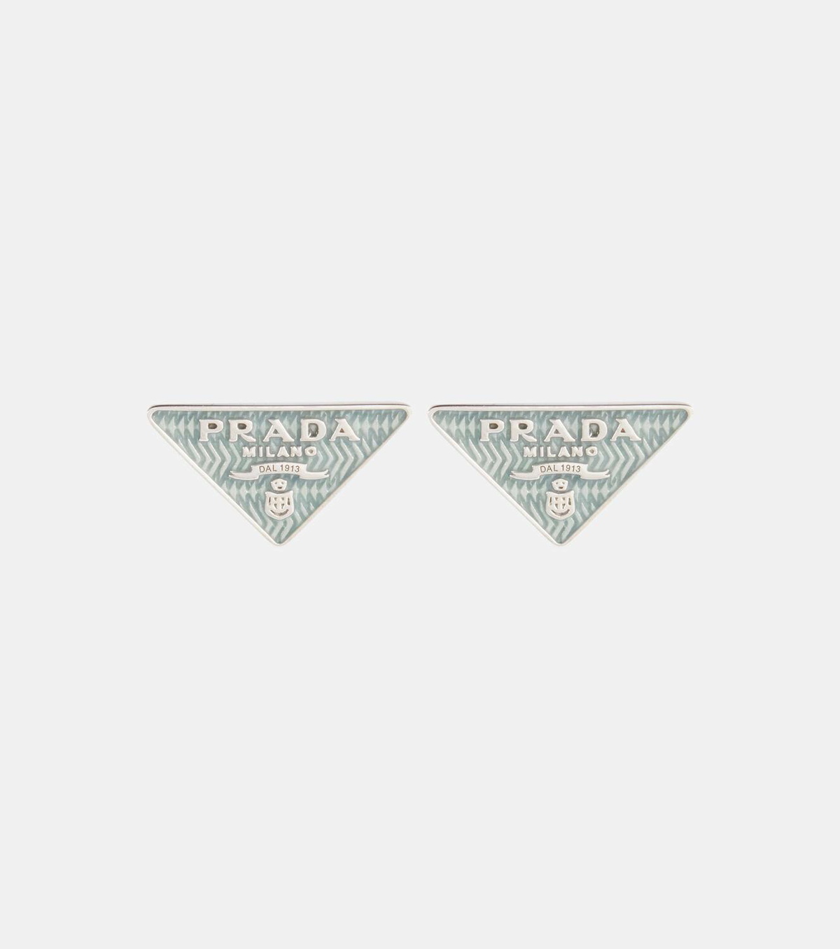Prada Smalto embellished logo earrings
