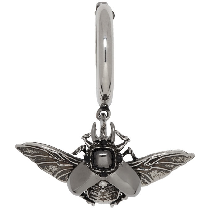 Photo: Alexander McQueen Silver Flying Beetle Hoop Earring