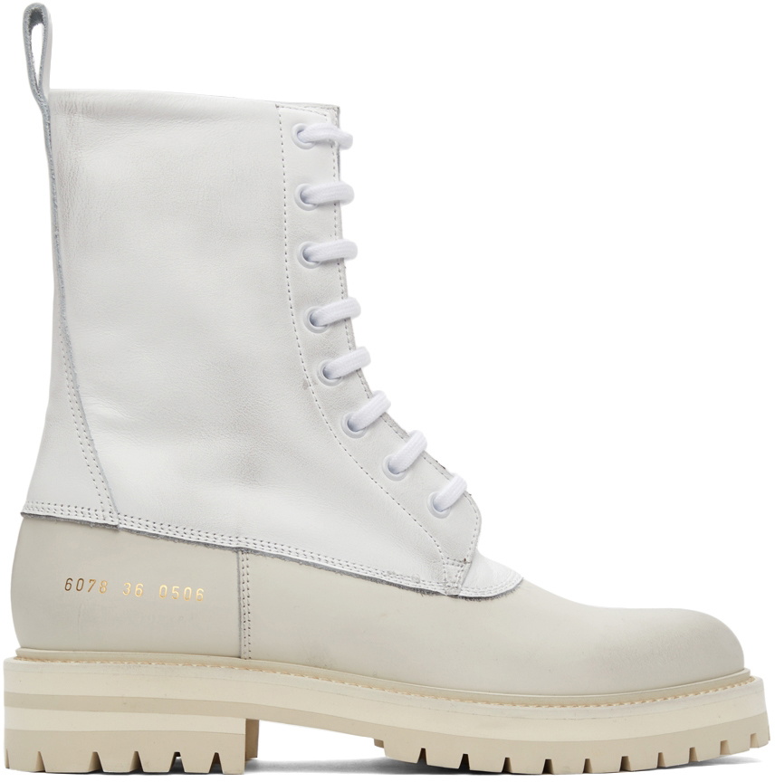 Common Projects White Leather Technical Boots Common Projects