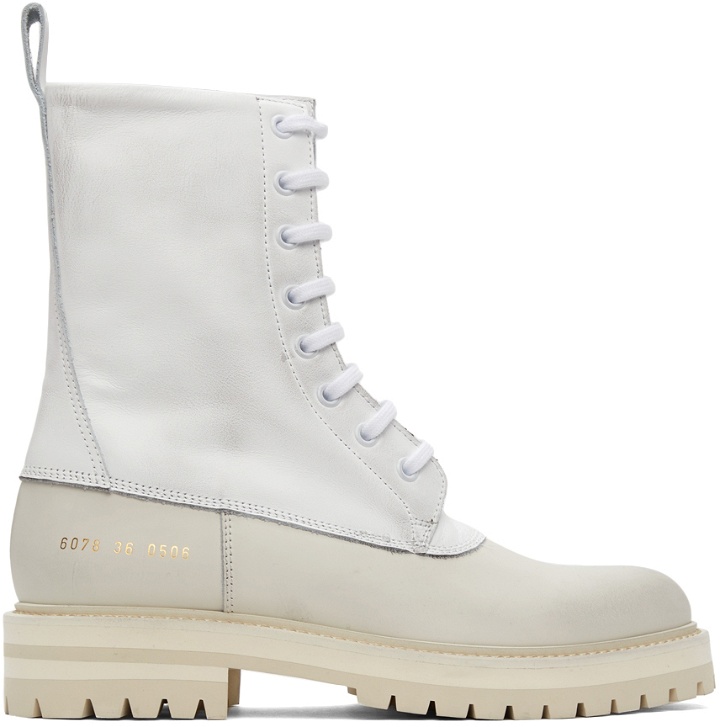 Photo: Common Projects White Leather Technical Boots