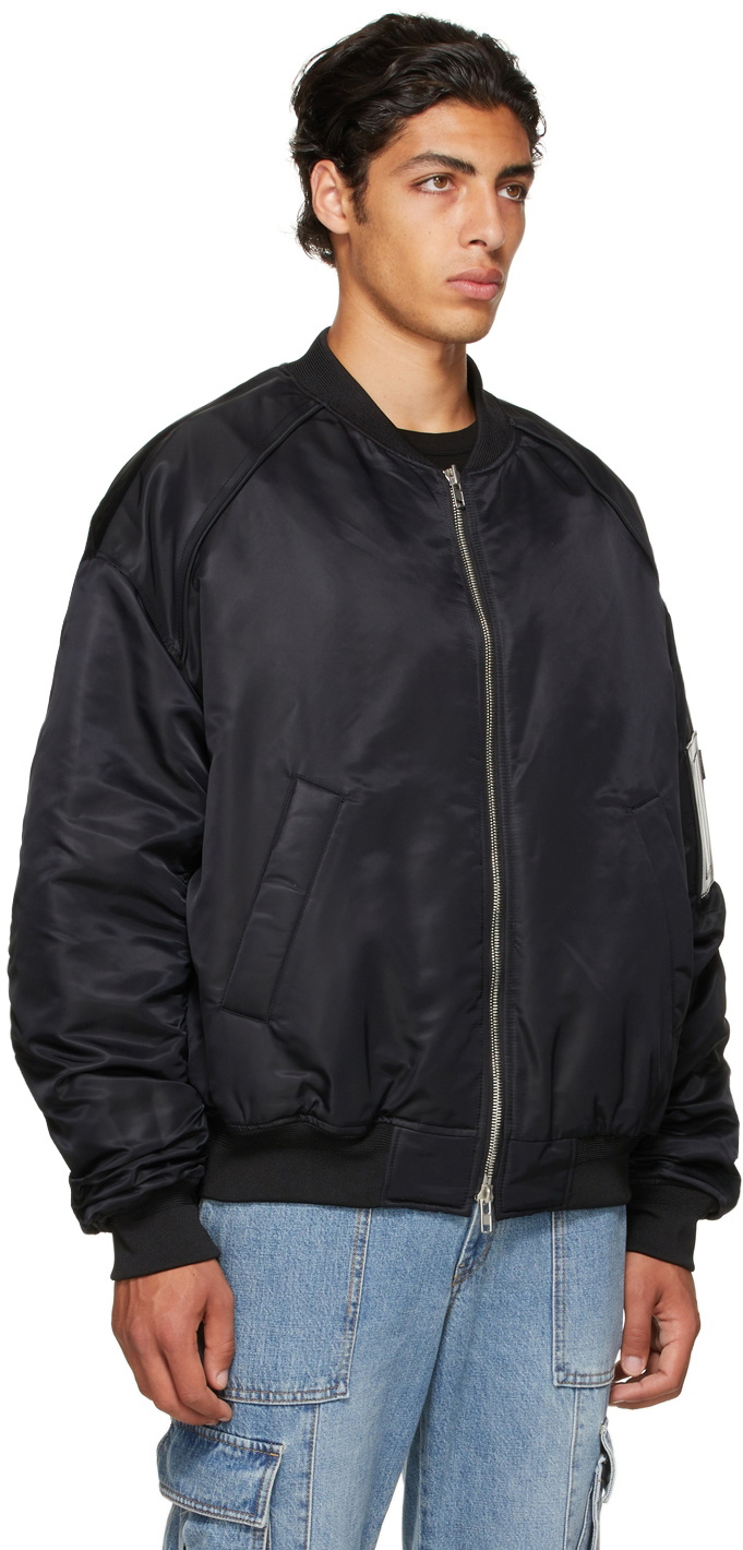 Juun.J Black Detachable Hood MA-1 Bomber Jacket Juun.J