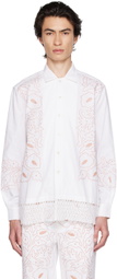 Bode White Braided Couching Shirt