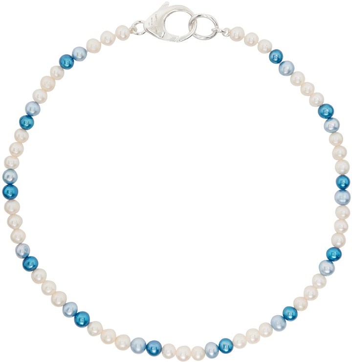 Photo: Hatton Labs SSENSE Exclusive White & Blue Pearl Necklace