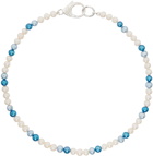 Hatton Labs SSENSE Exclusive White & Blue Pearl Necklace