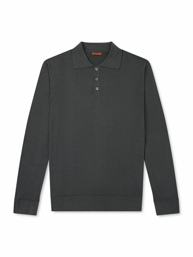 Photo: Barena - Pevaron Merino Wool Polo Shirt - Gray