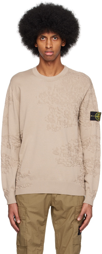 Photo: Stone Island Beige Textured Sweater