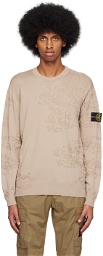 Stone Island Beige Textured Sweater