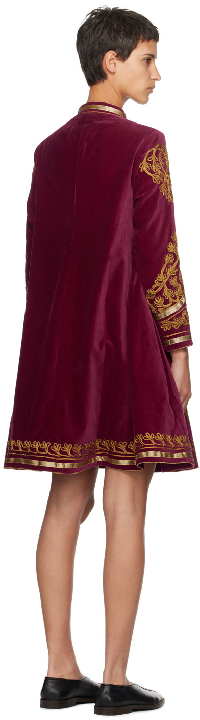 Bode Purple Rothermel Theater Midi Dress
