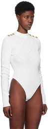 Balmain White Cutout Bodysuit