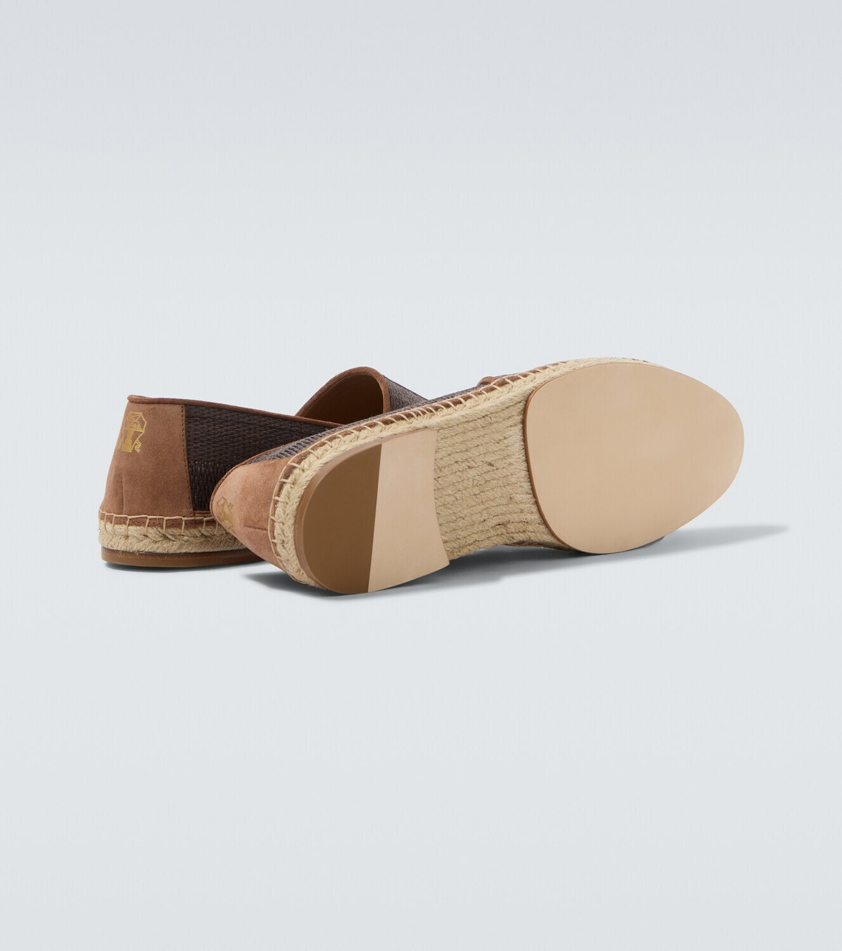Brunello Cucinelli Leather-trimmed espadrilles