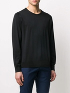 John Smedley Hatfield Long Sleeves Crewneck Pullover in Black