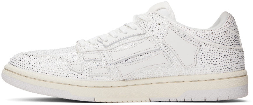 AMIRI White Crystal Skel Top Low Sneakers Amiri