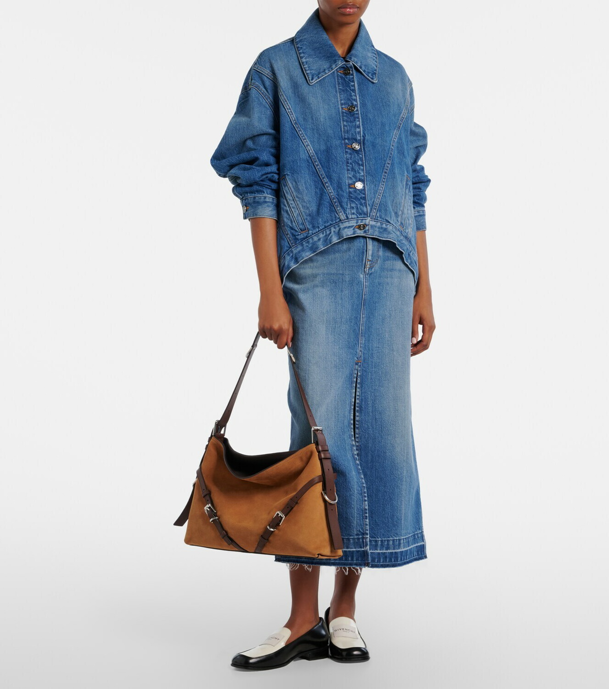 Givenchy Voyou Medium suede shoulder bag