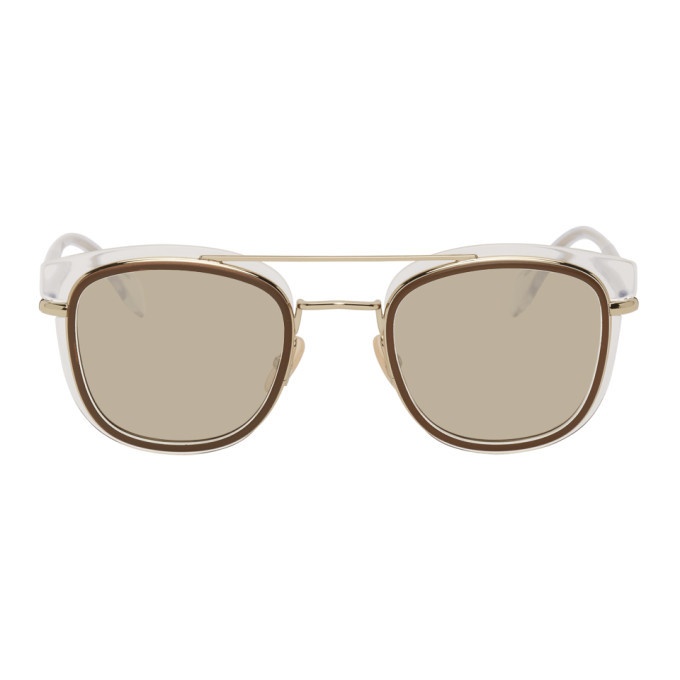 Photo: Fendi Gold Crystal Square Sunglasses