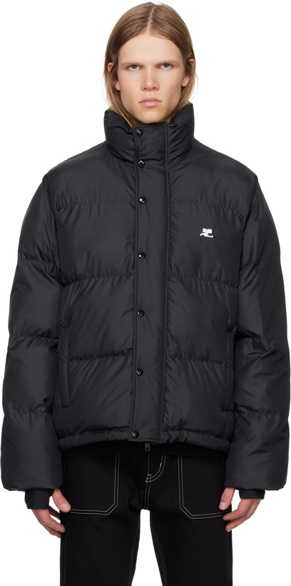Photo: Courrèges Black Embroidered Logo Puffer Jacket