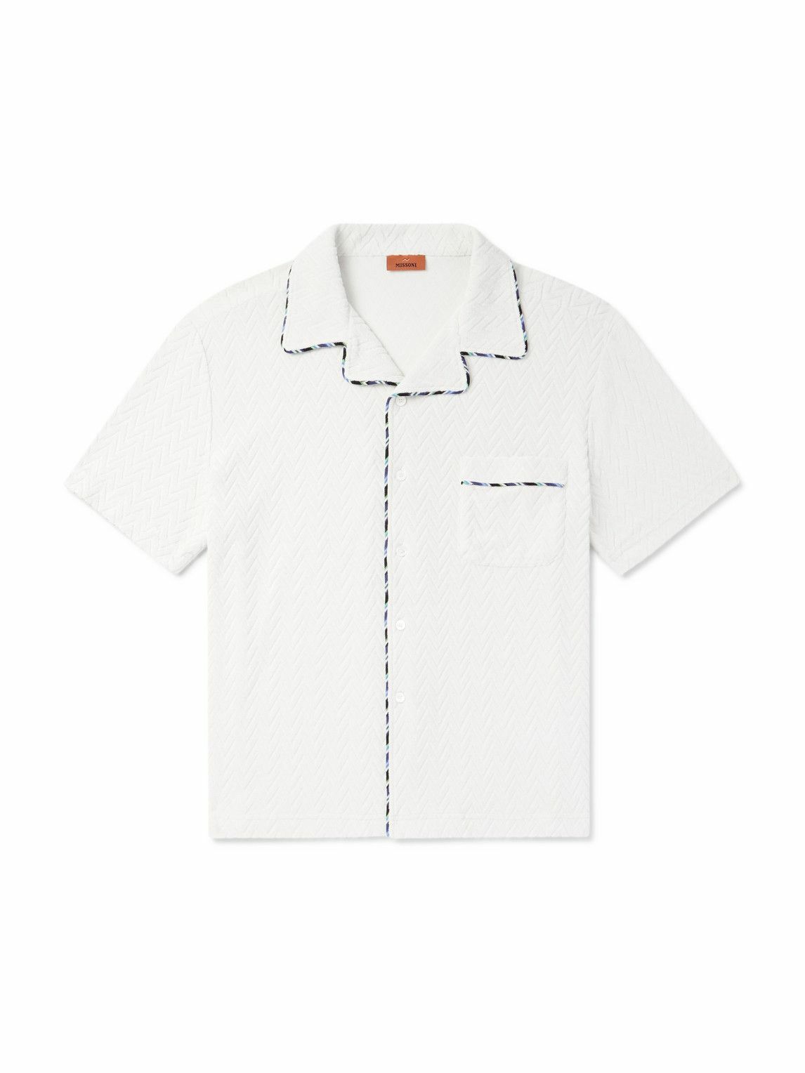 Missoni - Camp-Collar Cotton-Terry Jacquard Shirt - White Missoni