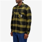 Polar Skate Co. Men's Mike Flannel Check Overshirt in Black/Army Green