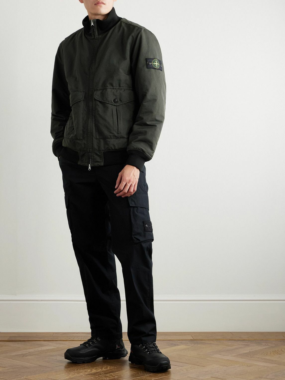 Stone Island - Logo-Appliquéd David-TC Bomber Jacket - Green