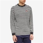 Edwin Men's Long Sleeve Basic Stripe T-Shirt in Black/White