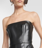 Alex Perry Strapless faux-leather jumpsuit