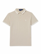 Polo Ralph Lauren - Logo-Embroidered Striped Cotton-Piqué Polo Shirt - Neutrals