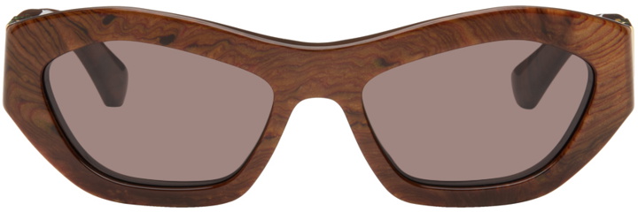 Photo: Bottega Veneta Brown Hexagonal Sunglasses