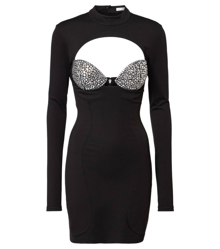 Photo: Area Embellished cutout ponte jersey minidress