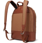 WANT LES ESSENTIELS - Kastrup Leather-Trimmed Organic Cotton-Canvas Backpack - Brown
