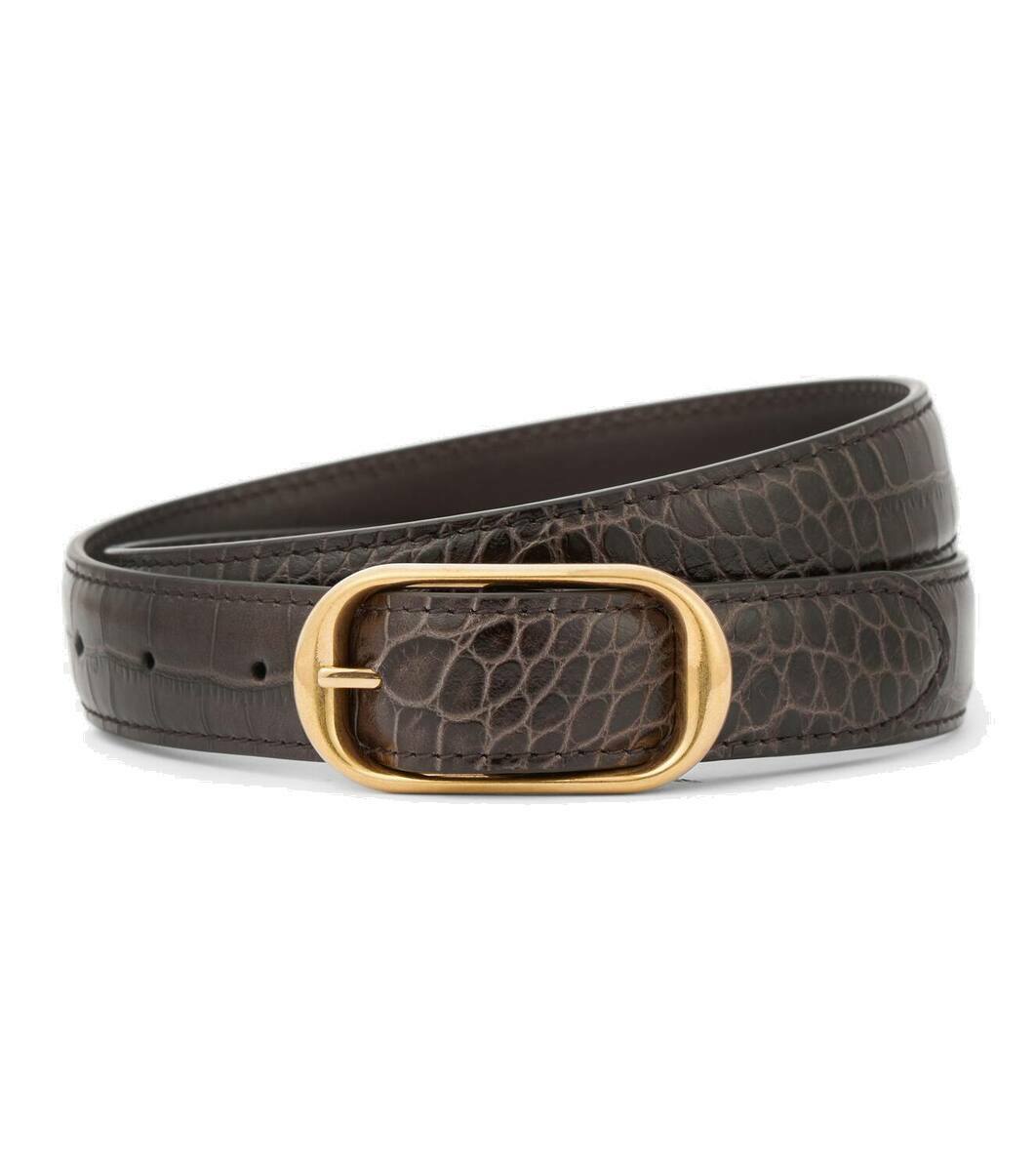 Nili Lotan Jane 20mm snake-effect leather belt Nili Lotan