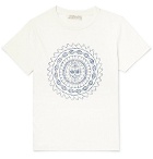 Remi Relief - Distressed Embroidered Cotton-Jersey T-Shirt - White