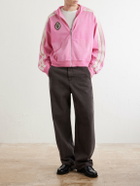 424 - Academy Logo-Appliquéd Cotton-Jersey Zip-Up Hoodie - Pink