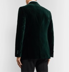 Favourbrook - Brown Slim-Fit Faille-Trimmed Cotton-Velvet Tuxedo Jacket - Green