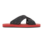 Gucci Black and Red GG Slide Sandals