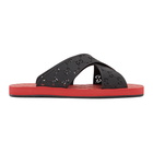 Gucci Black and Red GG Slide Sandals