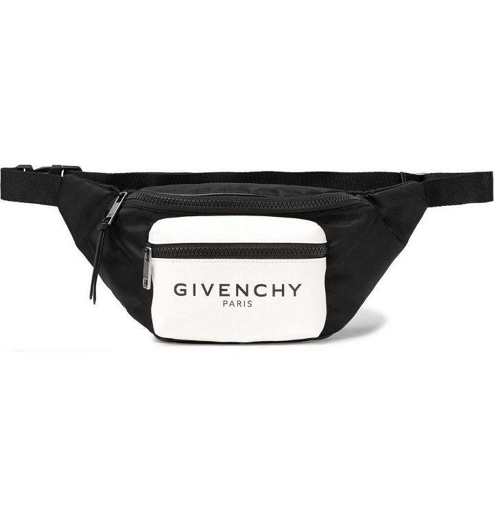 Photo: Givenchy - Logo-Print Glow-in-the-Dark Canvas and Shell Belt Bag - Black