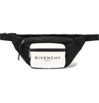 Givenchy - Logo-Print Glow-in-the-Dark Canvas and Shell Belt Bag - Black