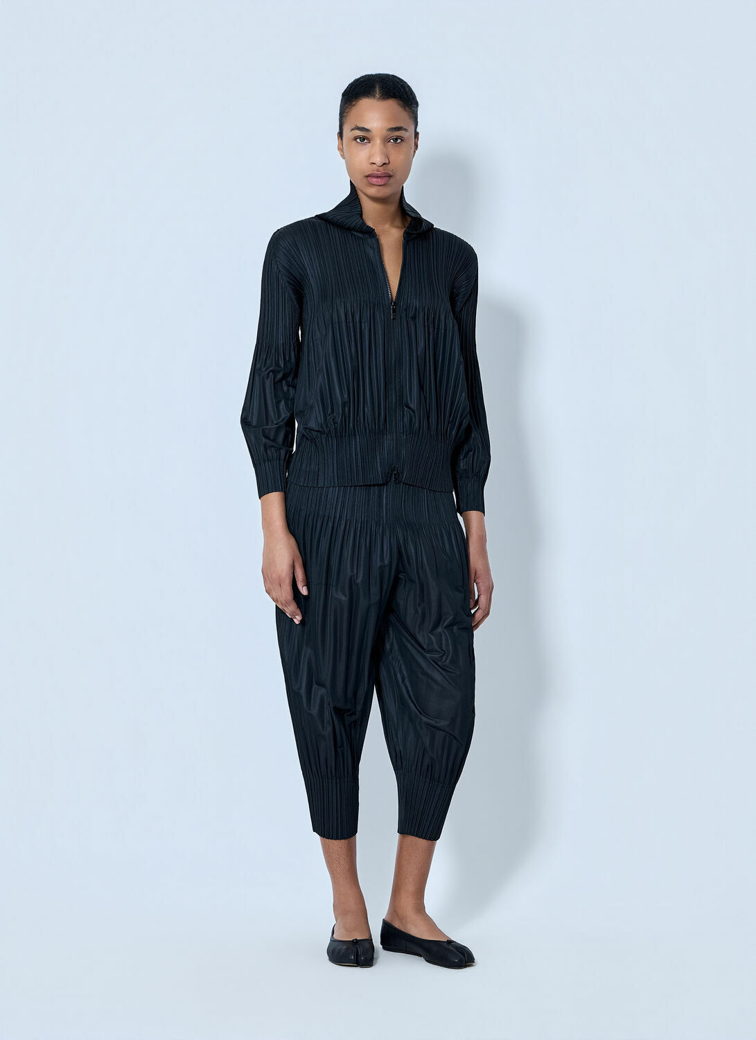 Pleats Please Issey Miyake Pleated Cropped Trousers