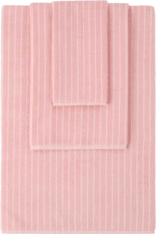 Photo: Tekla Pink Striped Towel Set, 3 pcs