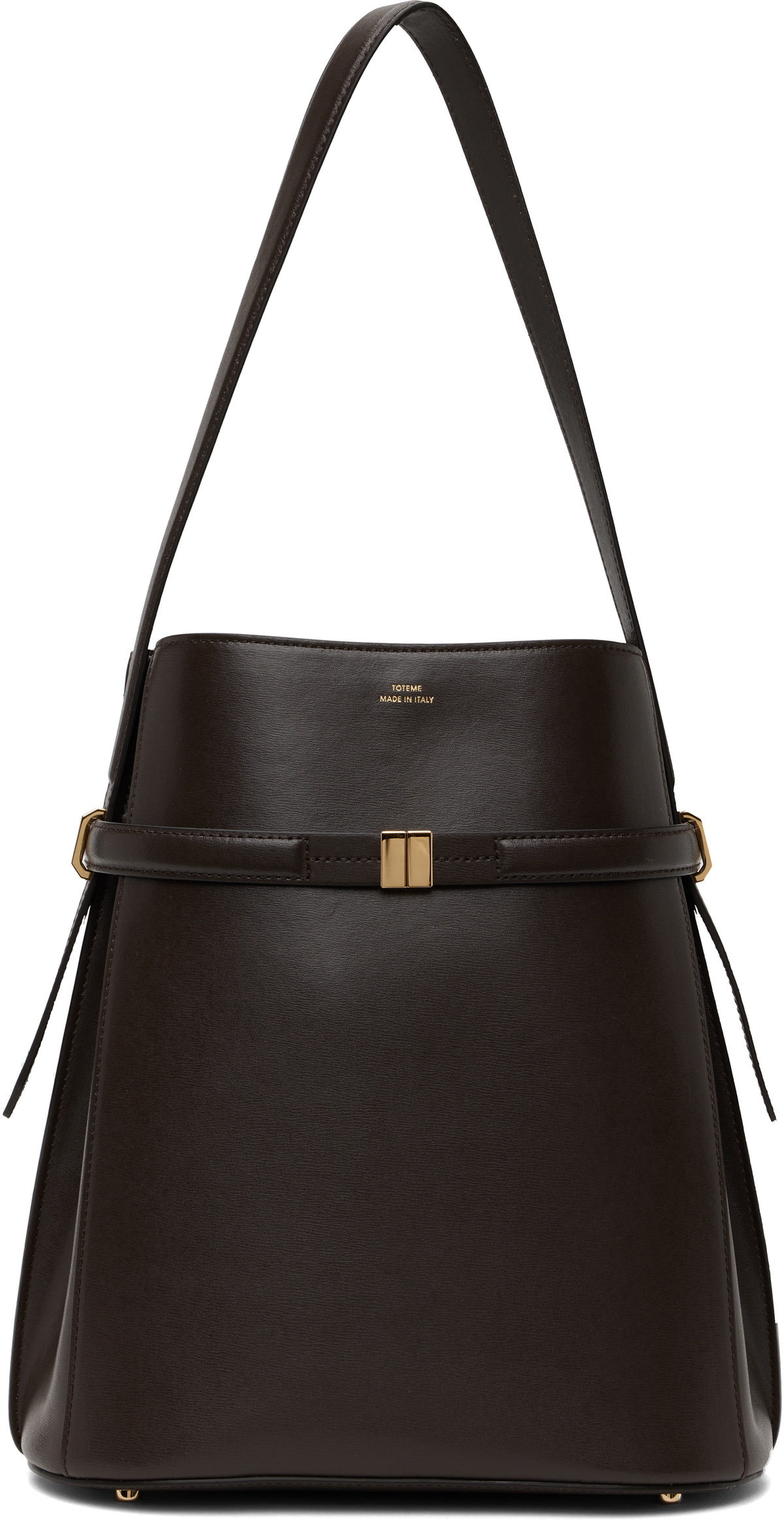 TOTEME Brown Belted Leather Bucket Bag Toteme